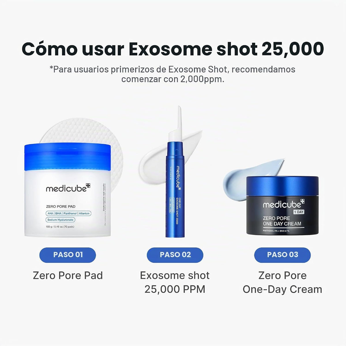 medicube Exosome Shot Zero 25,000 PPM Spicule - Suero facial líquid...