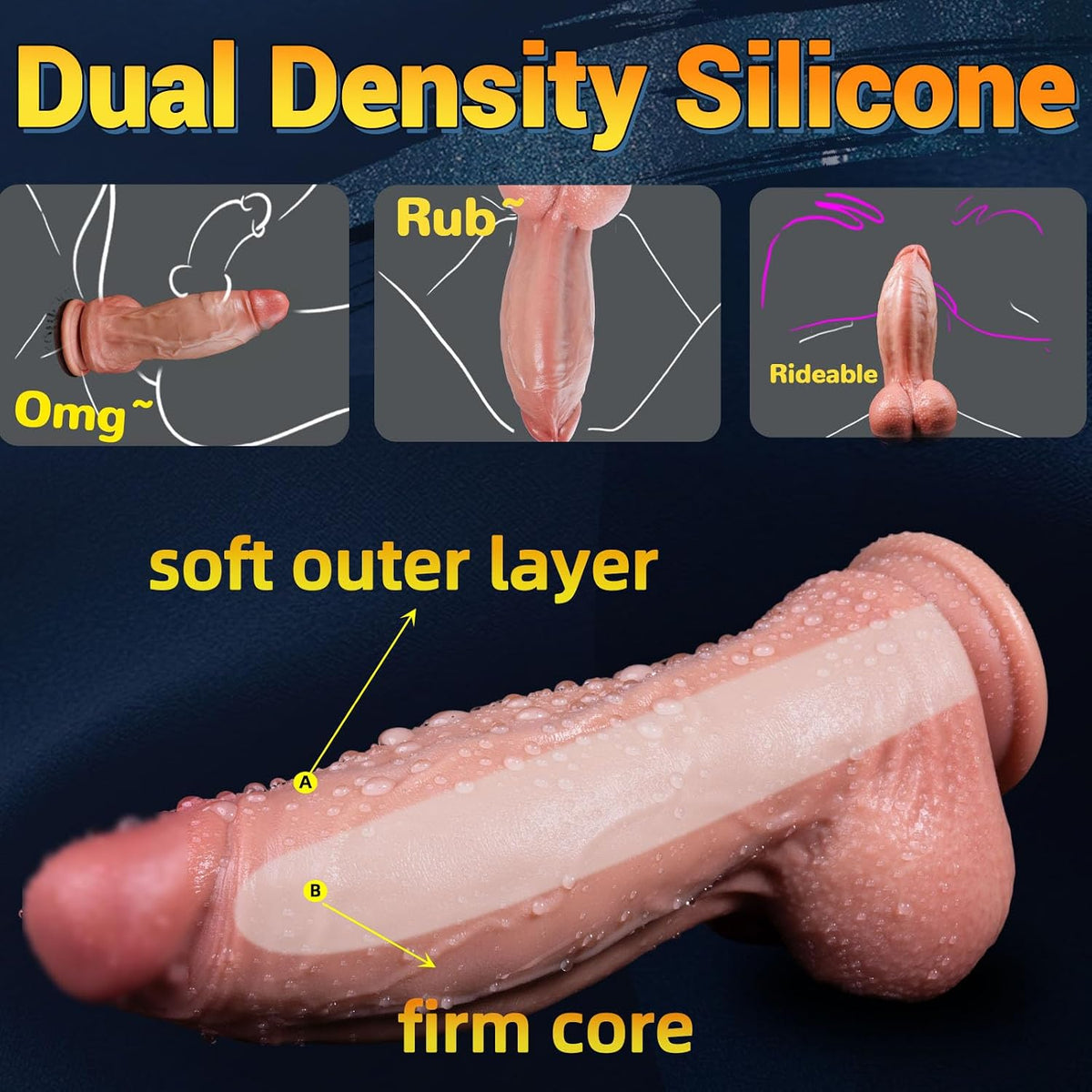 Consoladorenorme de silicona de 8 pulgadas de perímetro - 6.5 cm de...