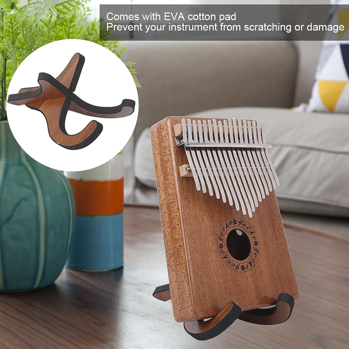 Kalimba Soporte de madera ajustable para piano de pulgar, ukelele,...