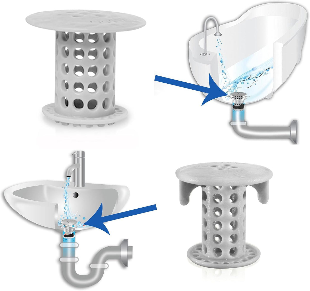 TubShroom y SinkShroom - Protectores de drenaje y atrapapelos para...