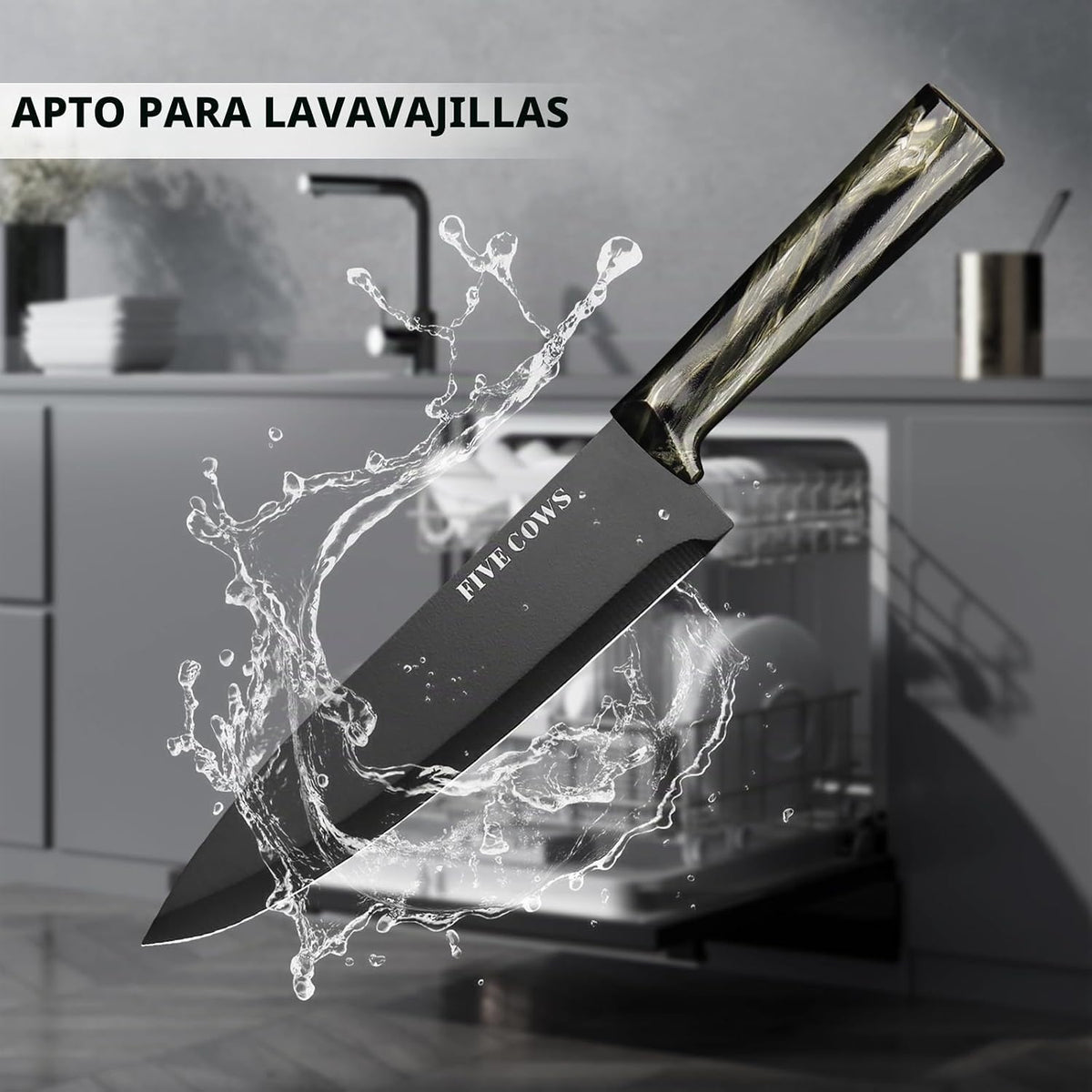 Juego de Cuchillos de Cocina de 16 Piezas con Bloque y Tabla de Cor...