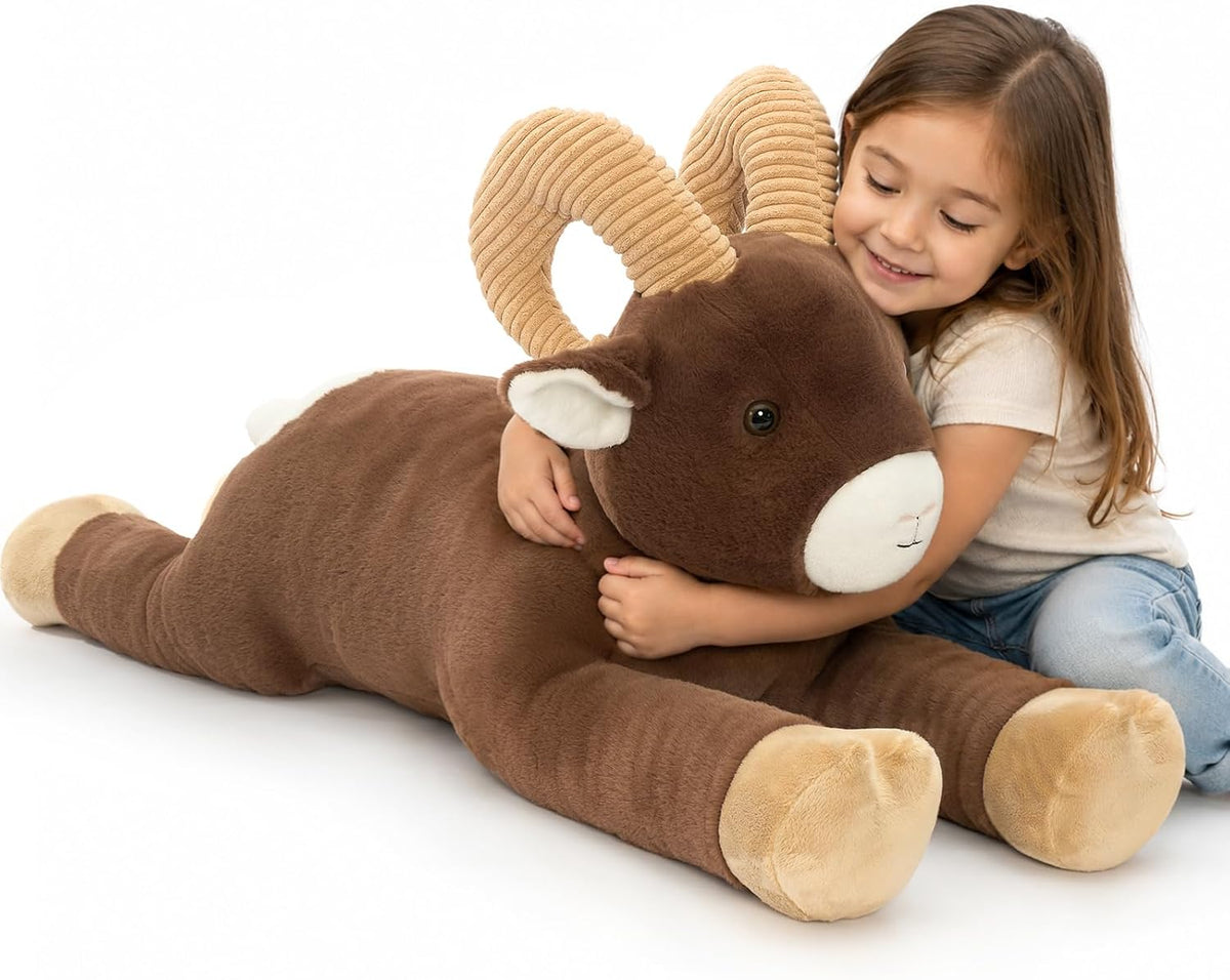 Tezituor Peluche de oveja de 43.3 pulgadas, almohada gigante de pel...