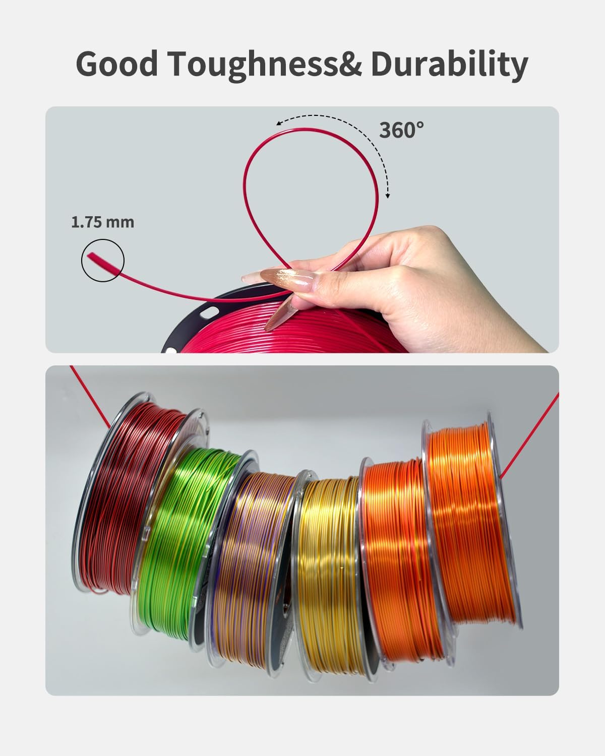 XZN Filamento PETG de 1,75 mm, consumibles de impresión de mayor du...