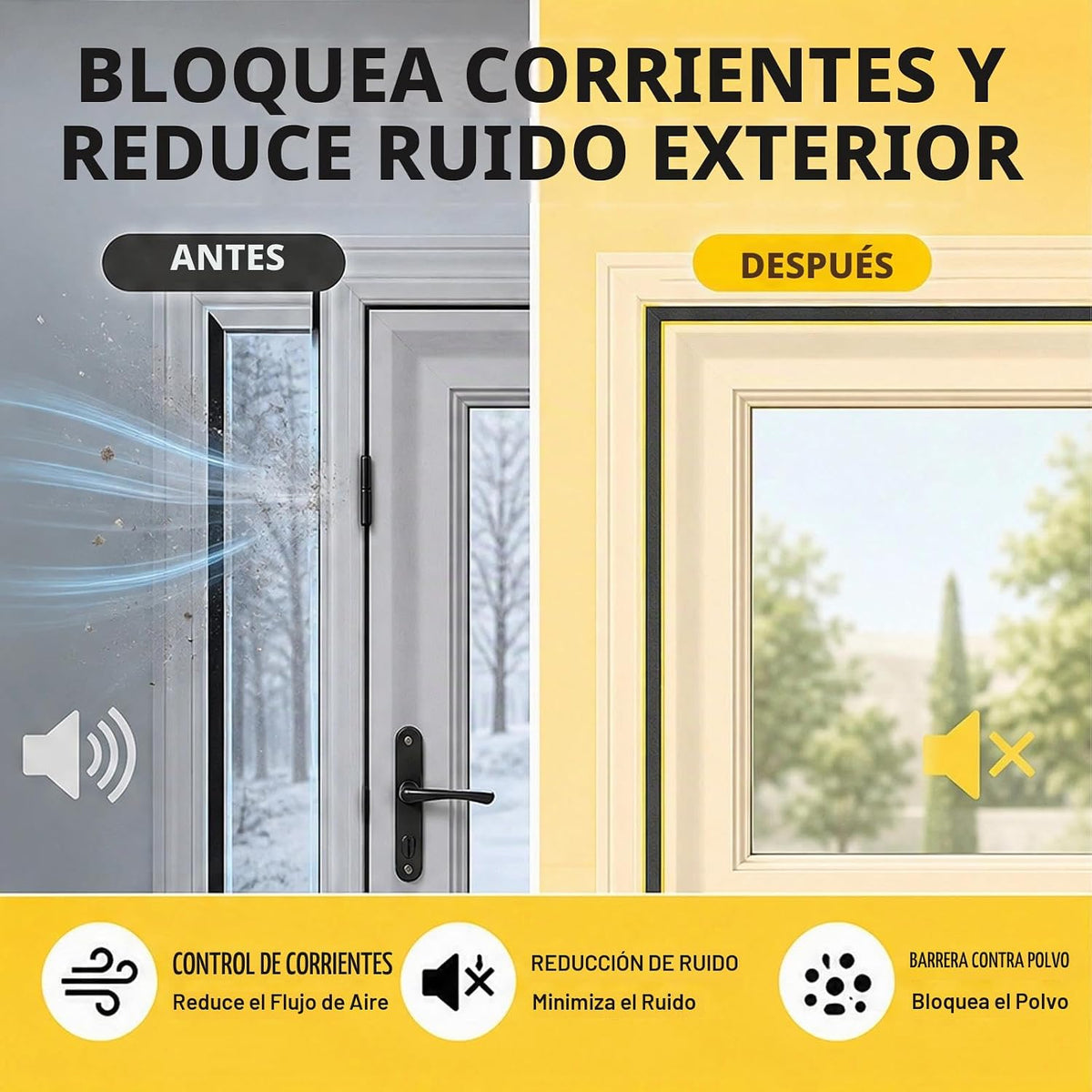 COUMENO Cinta de espuma EVA para burlete de seguridad, sello de ven...