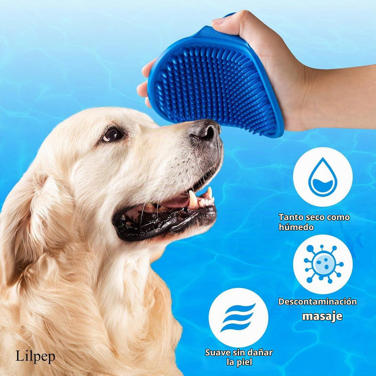 Cepillo para aseo de perro, cepillo de baño con champú para mascota...