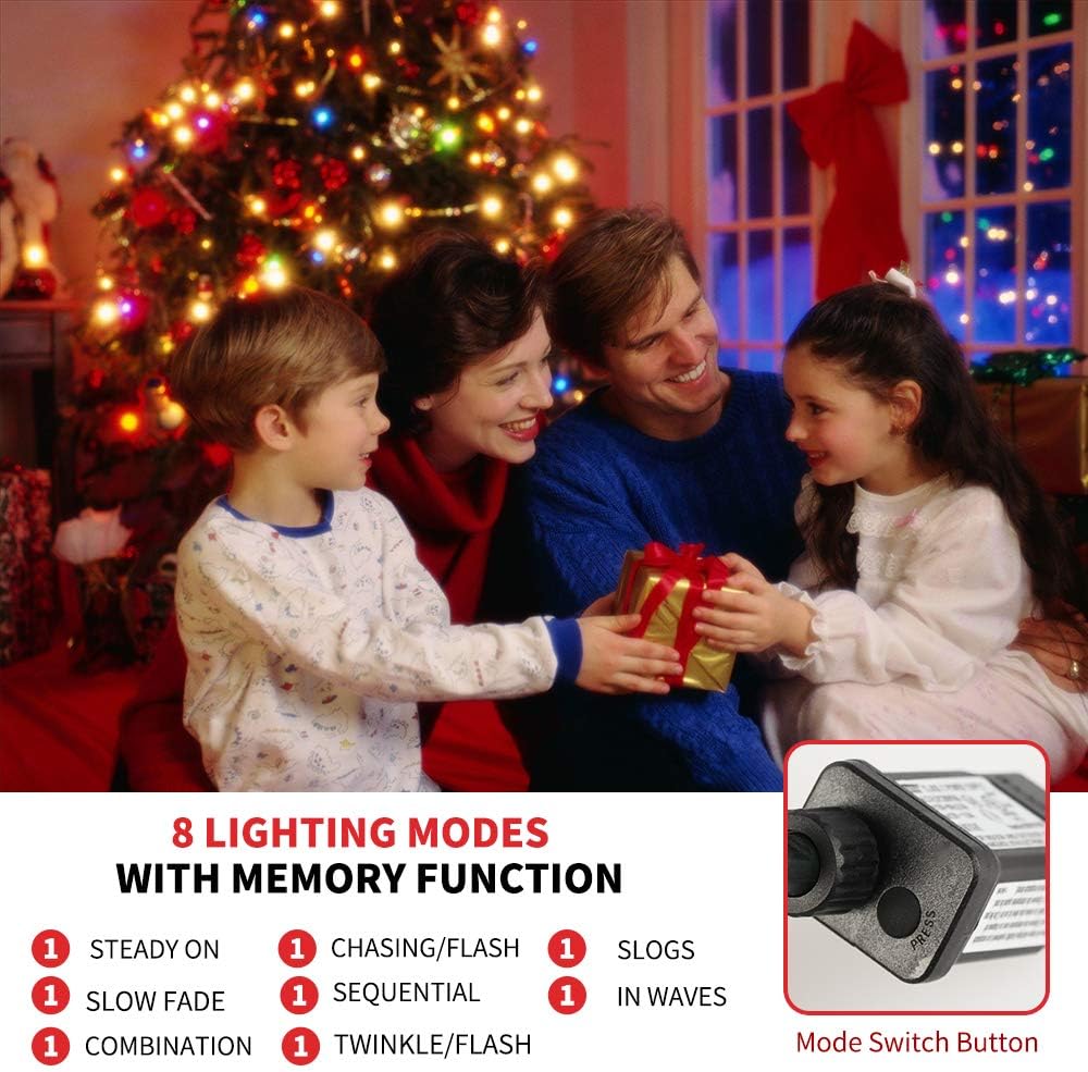 MZD8391 Guirnalda de luces de Navidad de 105 pies, 300 luces LED pa...