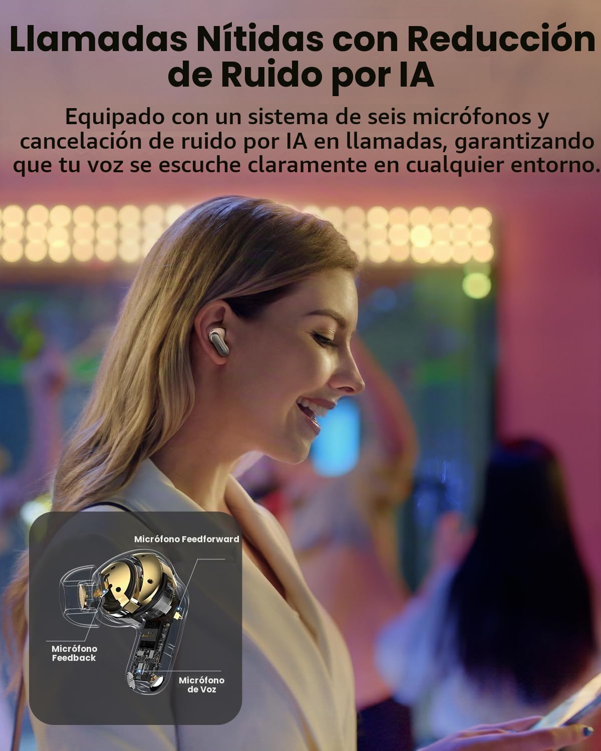 TOZO Auriculares inalámbricos con cancelación activa de ruido NC20...