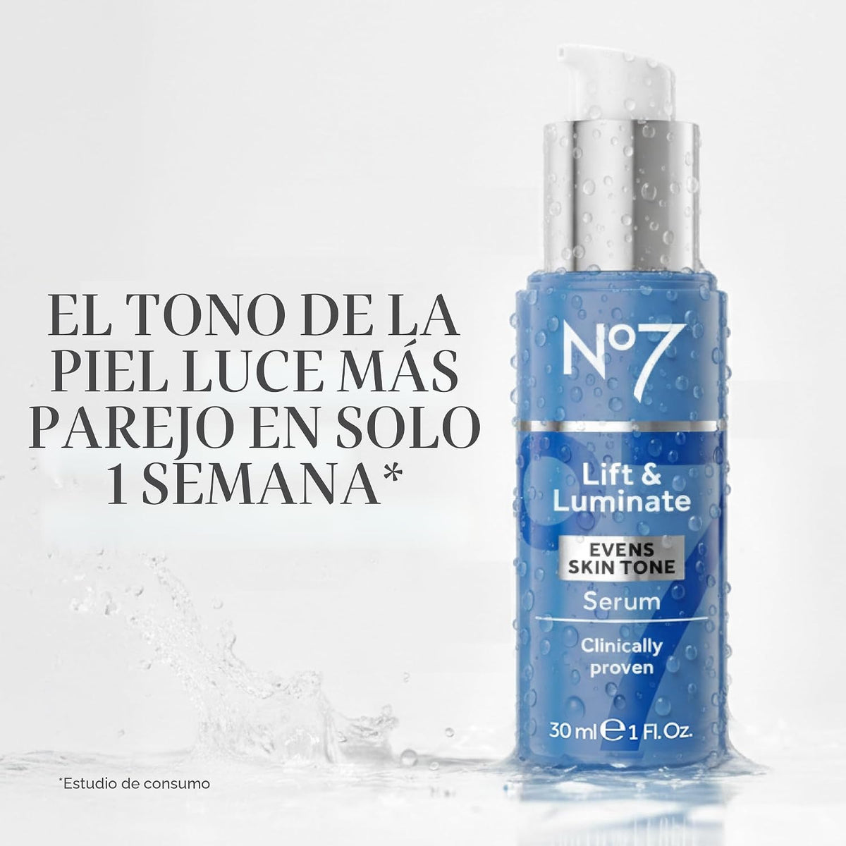 No7 Lift and Luminate Suero Facial de Triple Acción - Suero de Pépt...