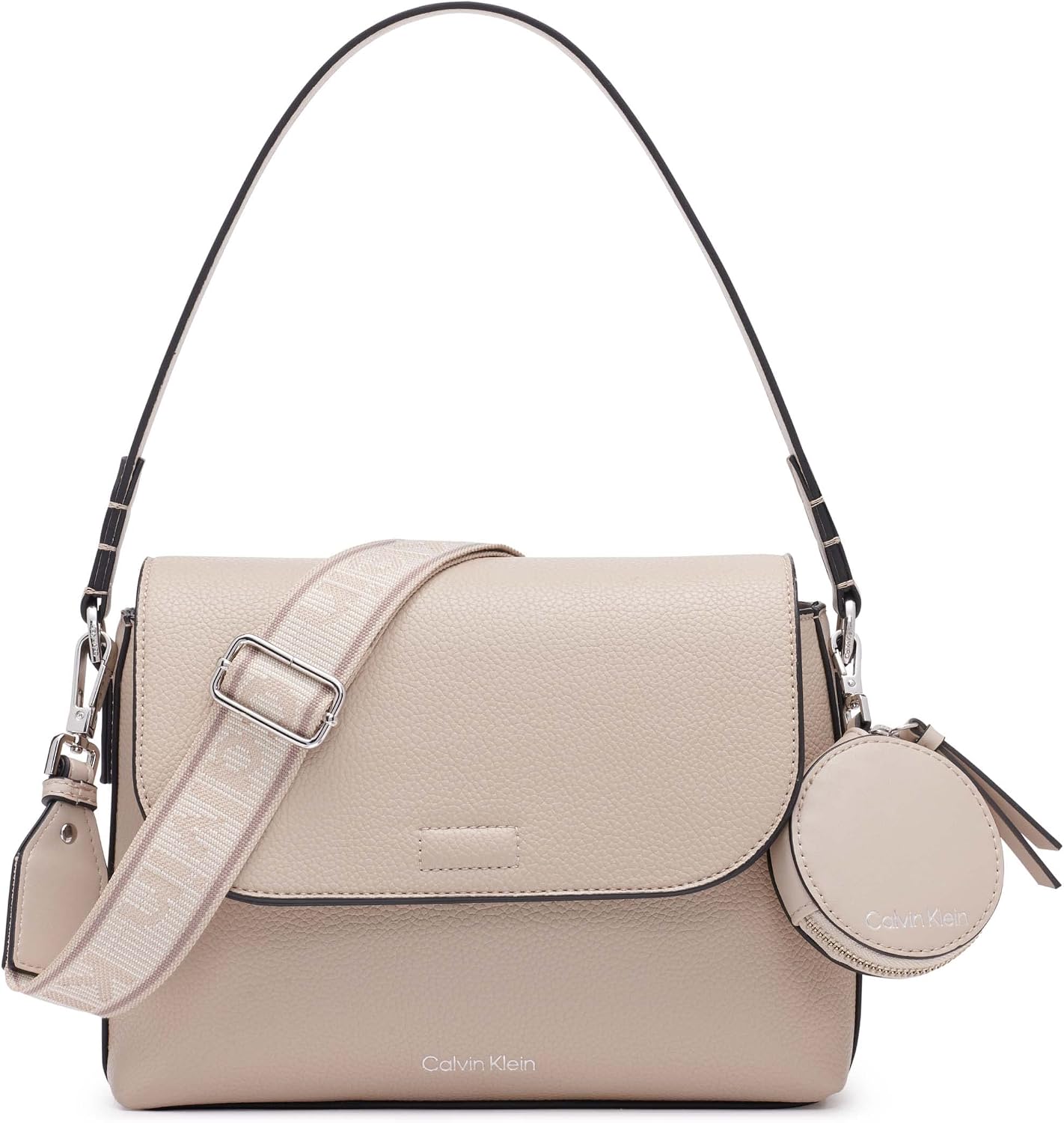 Calvin Klein Bolso de hombro con solapa Millie 2 en 1 para mujer y bandolera