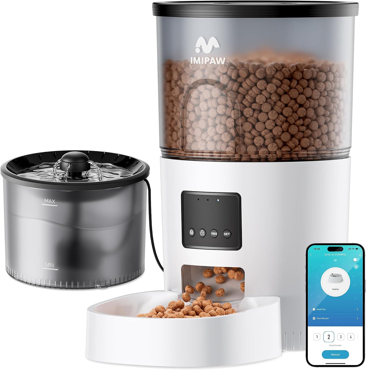 IMIPAW Alimentador Automático para Gatos 5G WiFi y Dispensador de A...