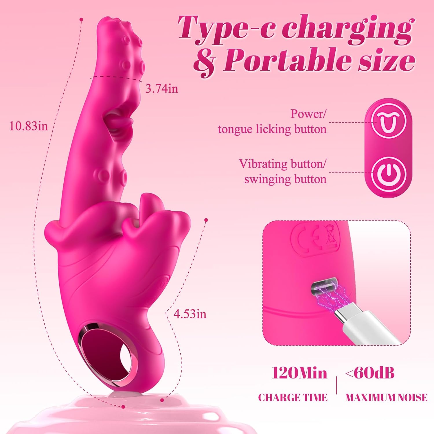 Tuaieu - Vibrador 3 en 1 para parejas, juguetes sexuales para mujer...