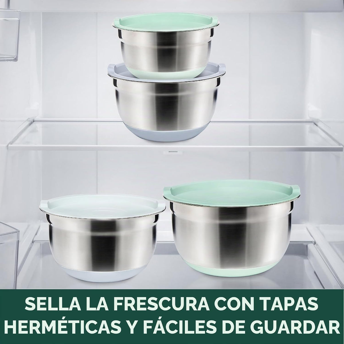 COOK WITH COLOR Juego de tazones para mezclar de acero inoxidable c...