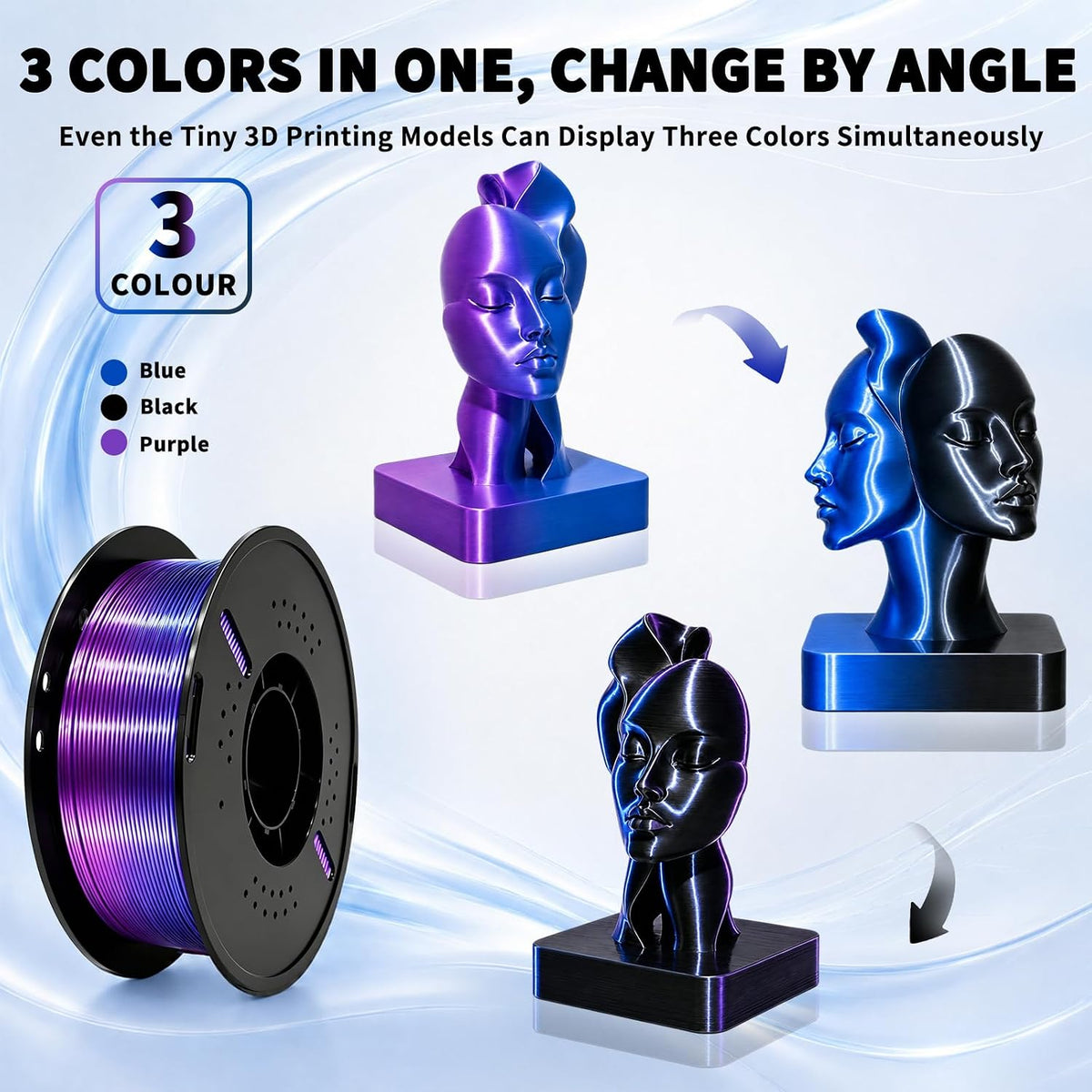 Frucindra Filamento de impresora 3D PLA+ de seda presecado, filamen...