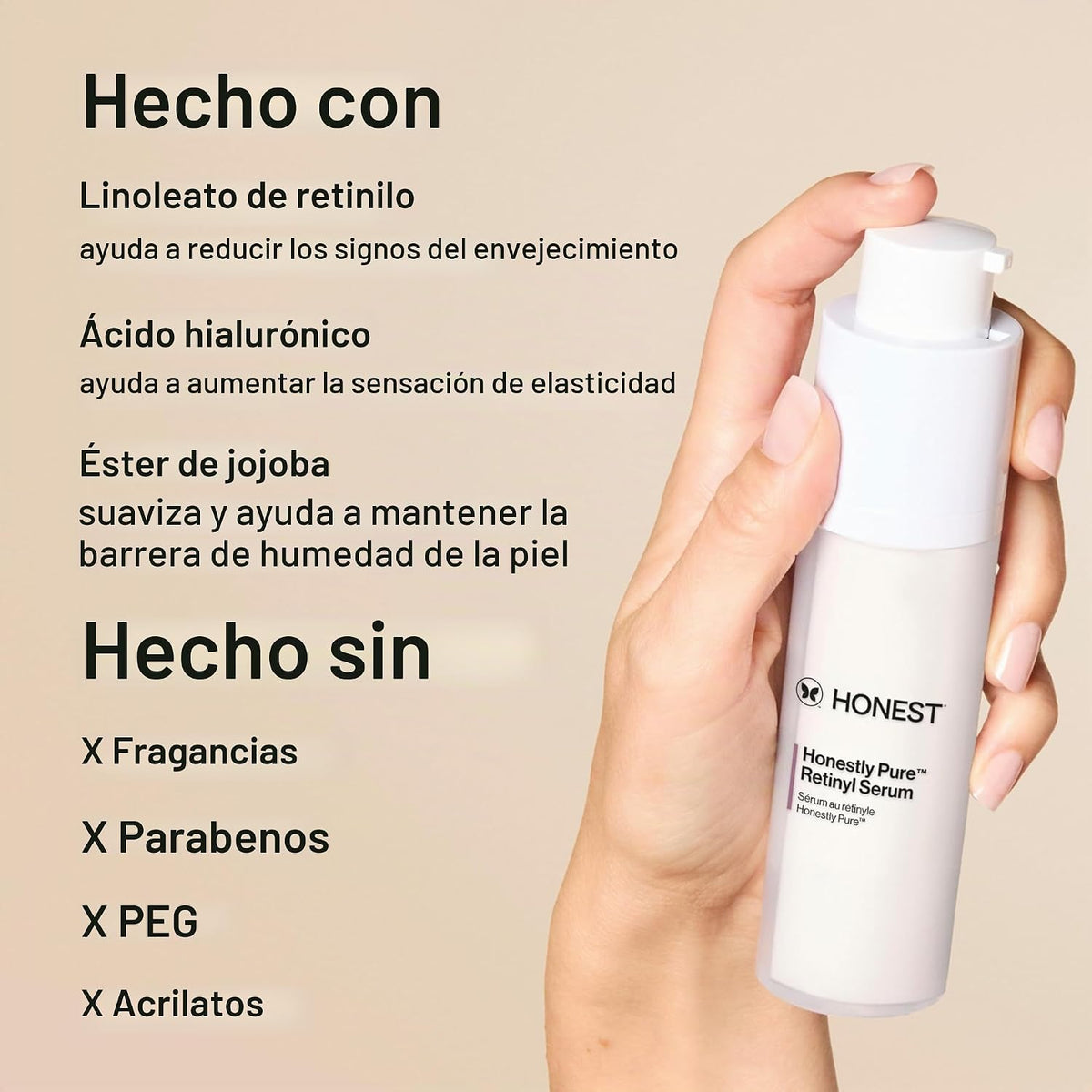 Honest Beauty Honestly Pure Nightly Retinyl Serum, sin fragancia, 1...