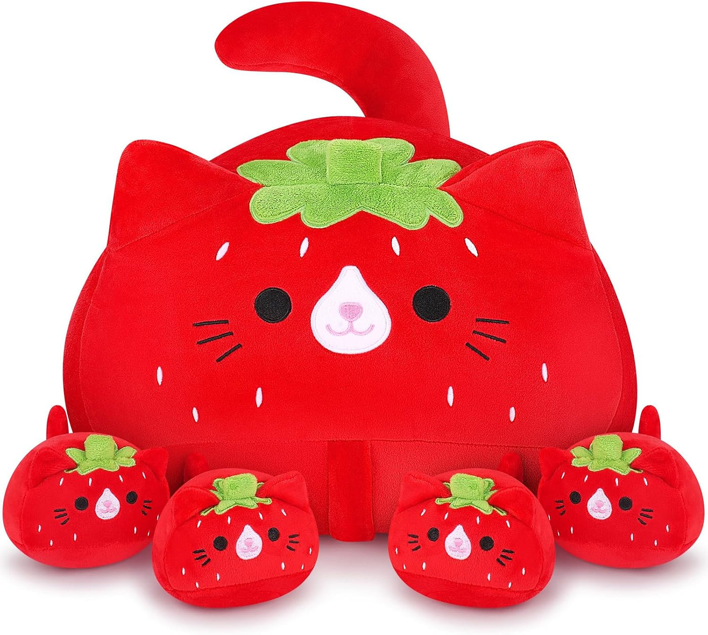 5 piezas de peluche de gato fresa familia de animales - peluche sua...