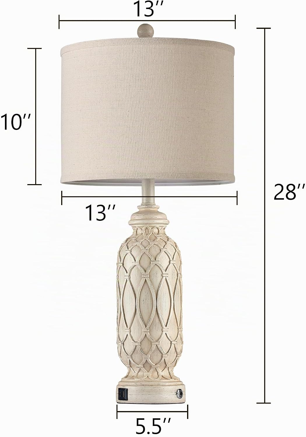 SRJJRS Juego de 2 lámparas de mesa de 28 pulgadas para sala de esta...