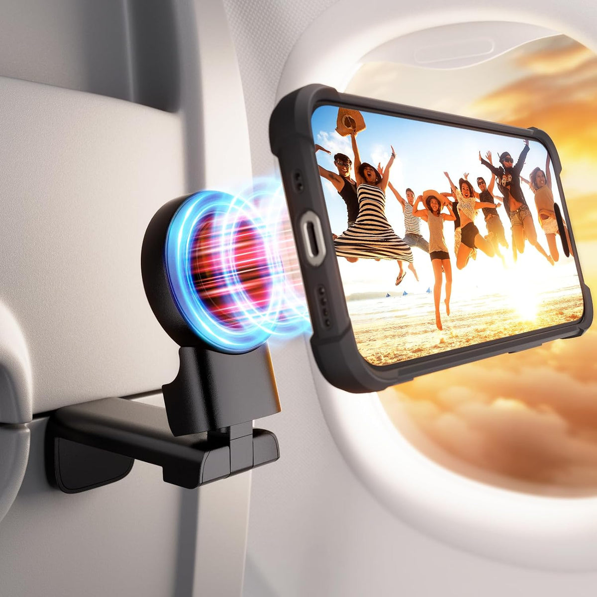 Klearlook - Soporte para teléfono de avión Magsafe para volar, rota...