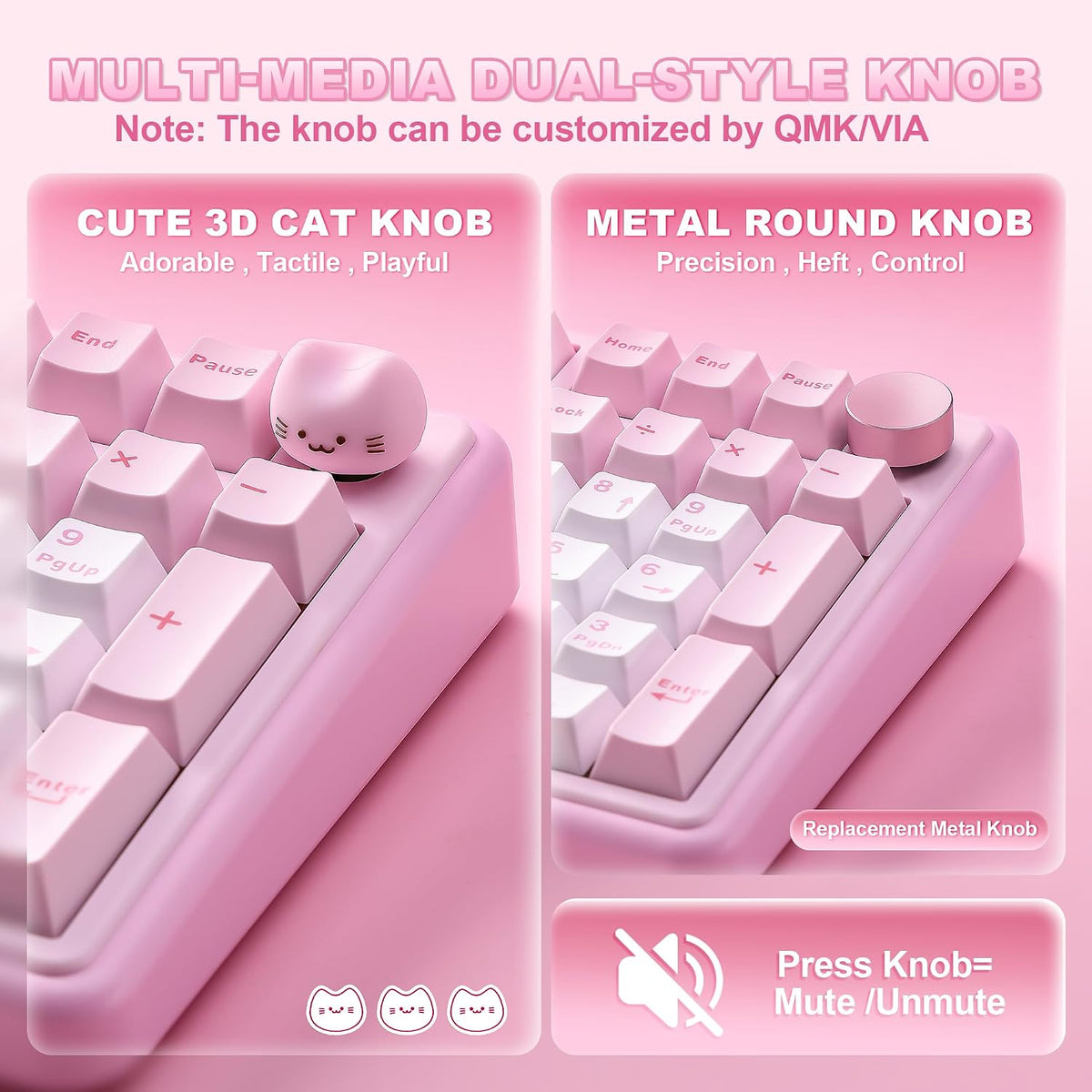 YUNZII Teclado mecánico inalámbrico B98 PRO 96% (rosa, interruptor...