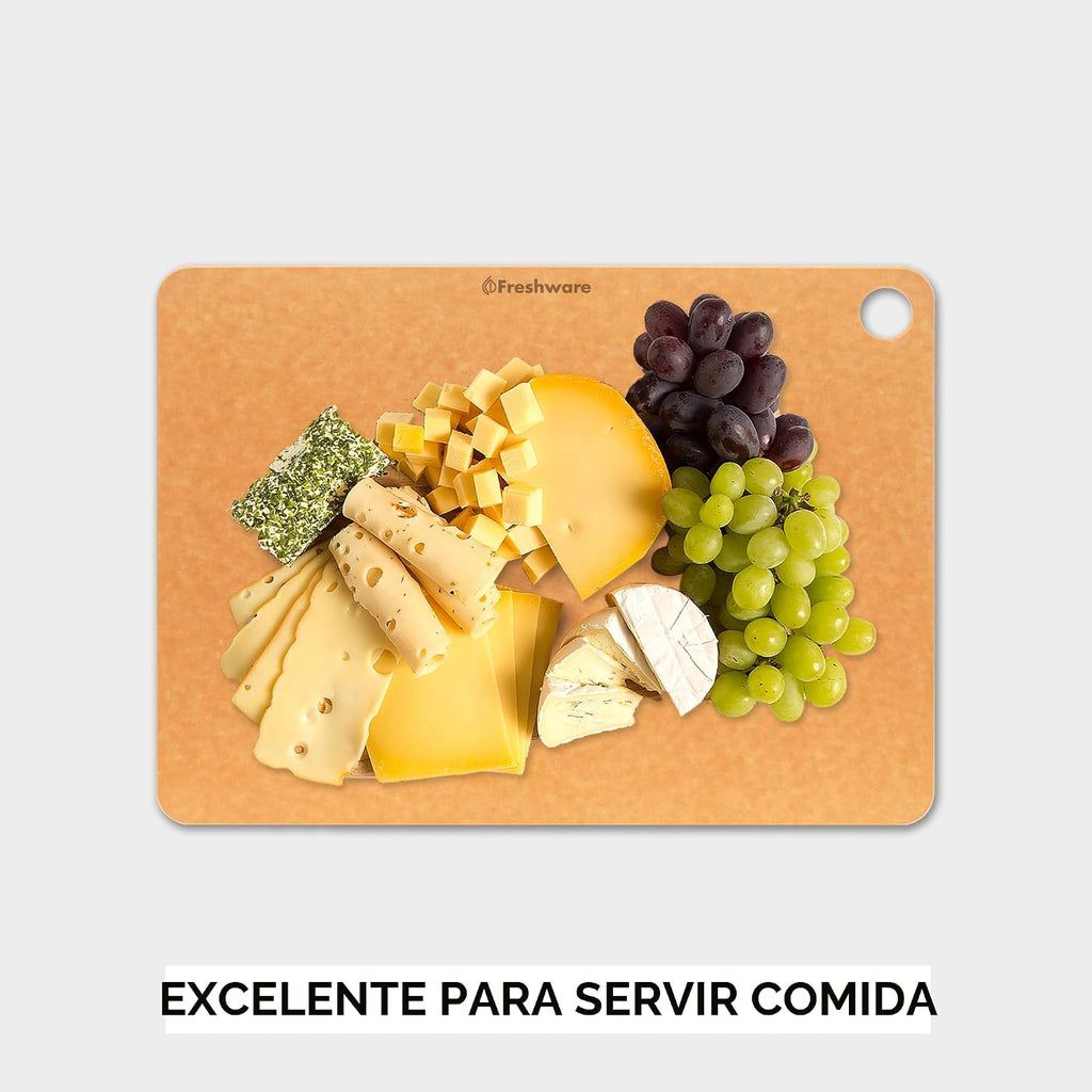 Freshware Tabla de cortar de madera para cocina, apta para lavavaji...