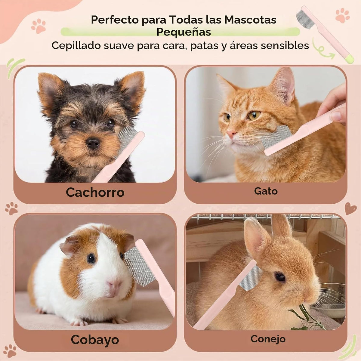 Lanjiesh Peine de ojo de perro para perros pequeños, gatos, hámster...