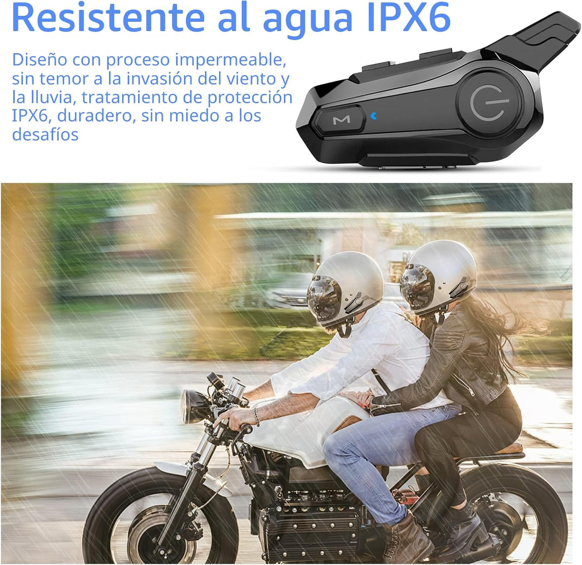 Wipeeyes Casco de motocicleta E1 con auriculares de intercomunicaci...