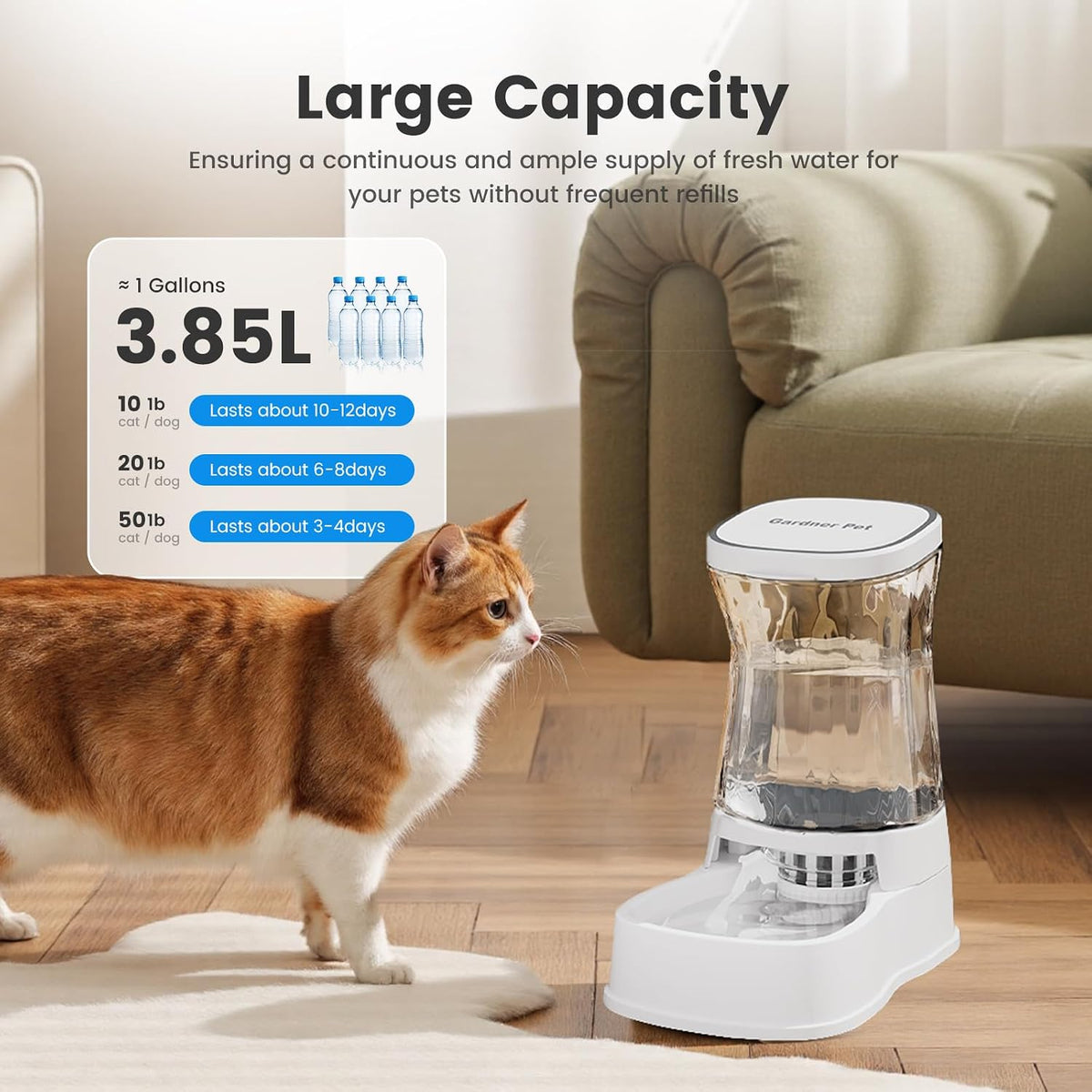 Gardner Pet Dispensador Automático de Agua por Gravedad para Perros...