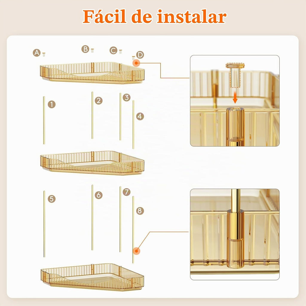 Lifewit Organizador esquinero de 3 niveles para encimera de baño, o...