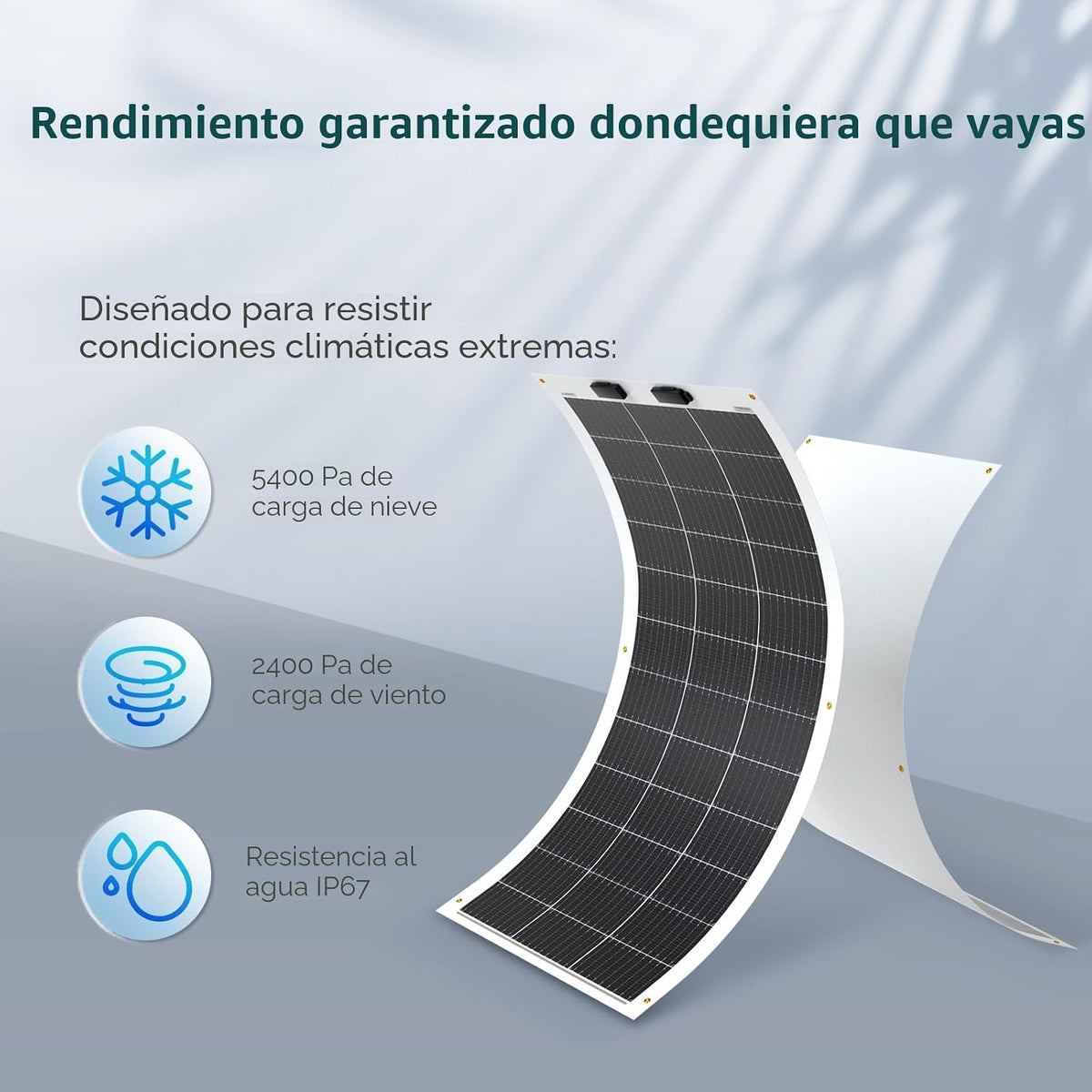 Renogy - Panel solar flexible de 100 vatios, 12 voltios, monocrista...