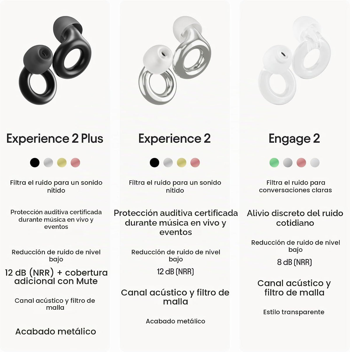 Tapones para los oídos Loop Experience 2 Plus \u2013 Elegante prote...