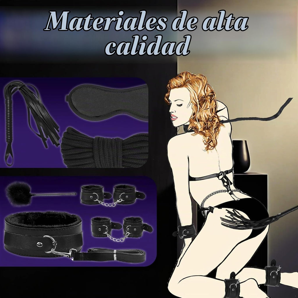 BDSM - Kit de bondage, juguetes sexuales, 10 piezas, juego de bonda...