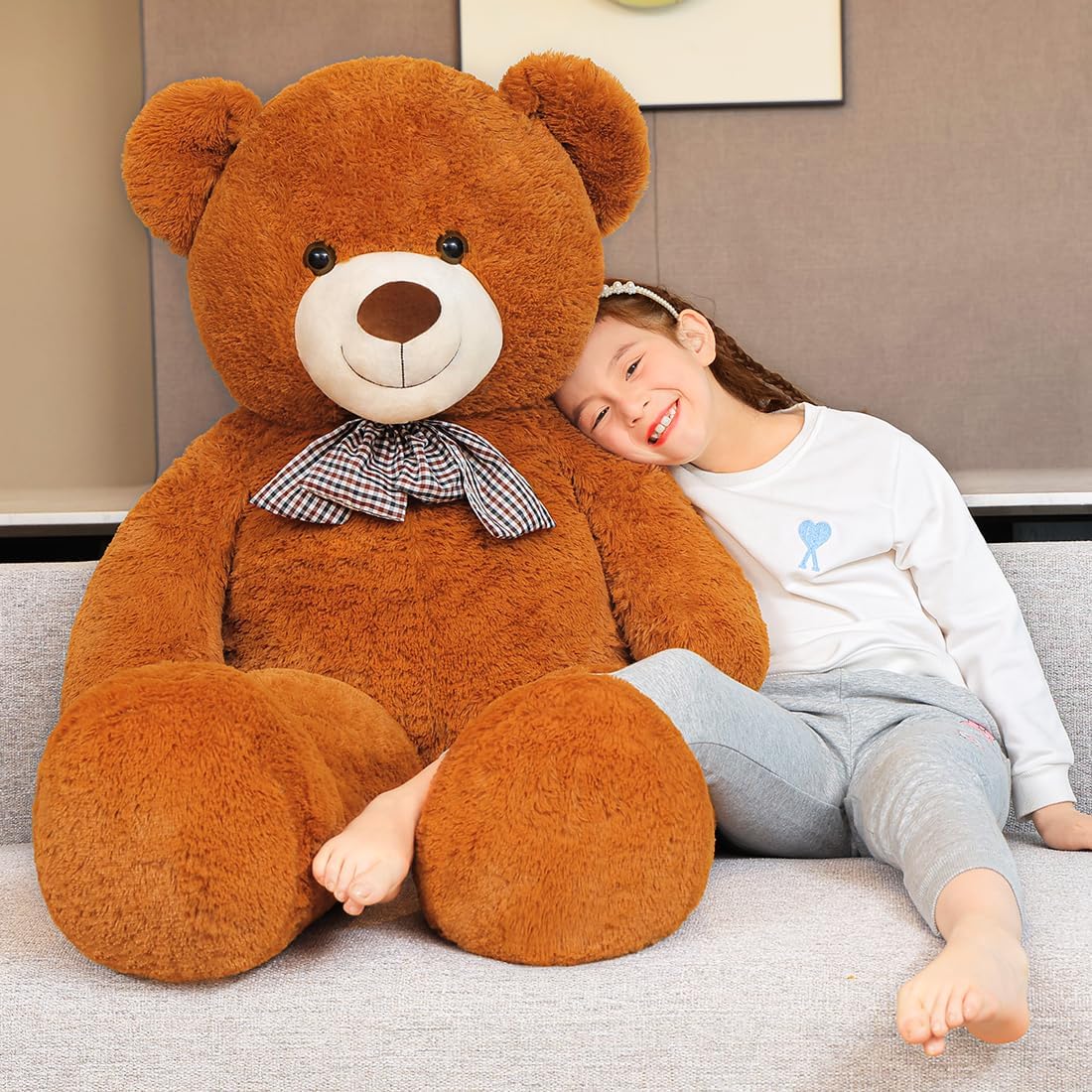 Oso de peluche gigante de 4 pies, lindo animal de peluche grande de...