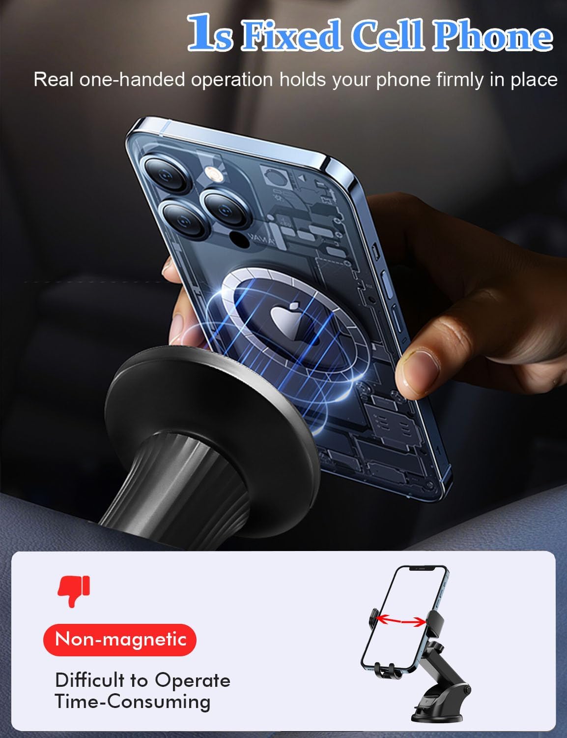 Soporte magnético para teléfono para escritorio, para Magsafe Clip...