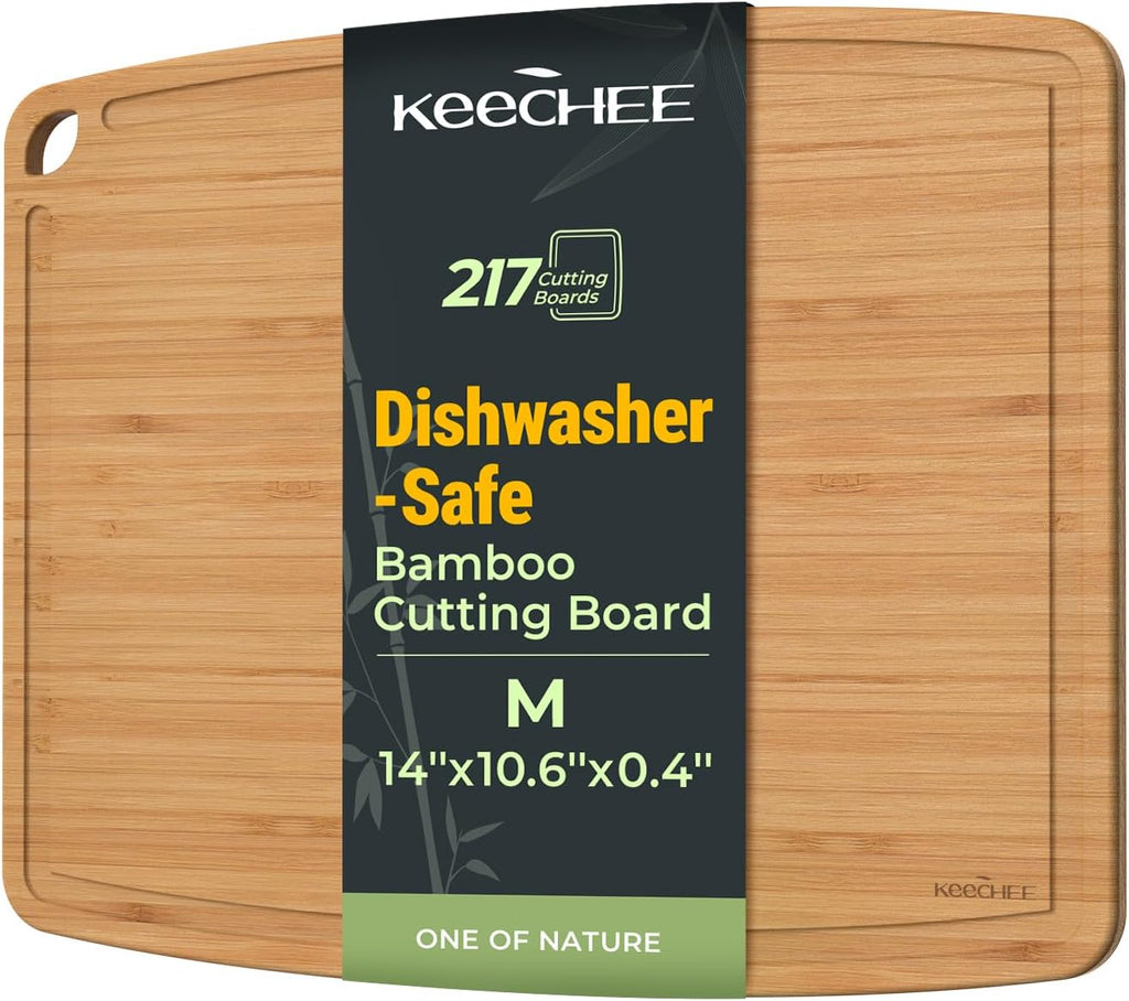 Keechee Tabla de cortar de bambú apta para lavavajillas, tabla de c...