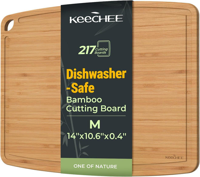Keechee Tabla de cortar de bambú apta para lavavajillas, tabla de c...