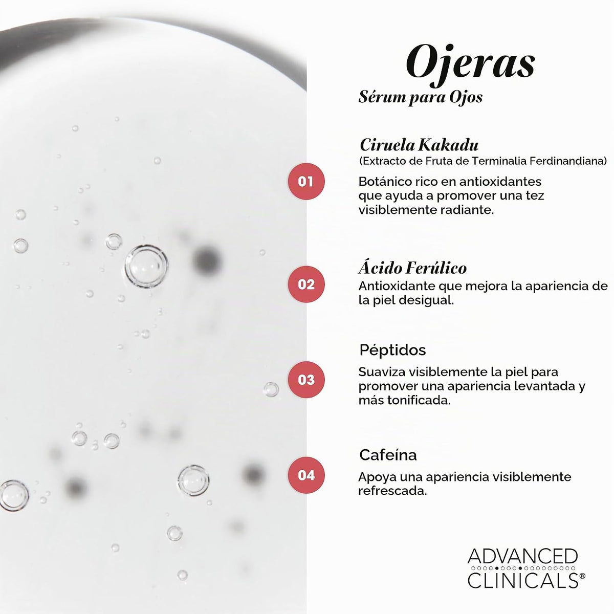 Advanced Clinicals Suero de Cafeína para Círculos Oscuros Contorno...