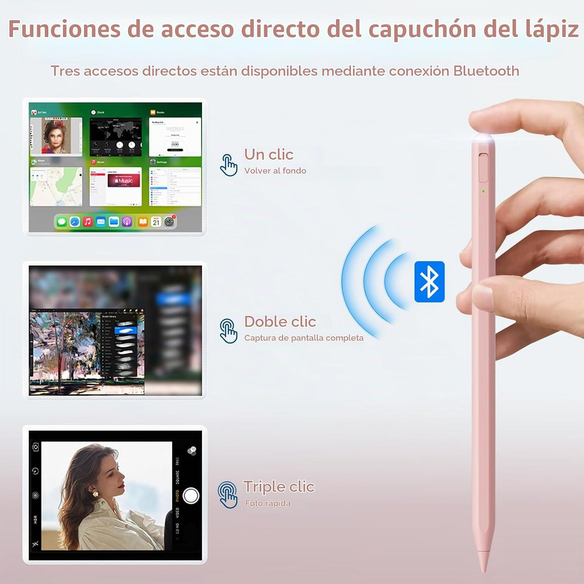 Uogic Lápiz óptico para iPad con rechazo de palma, recargable, lápi...