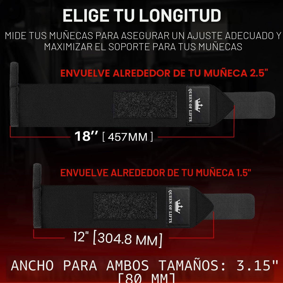 TECEUM Muñequeras elásticas de algodón para levantamiento de pesas...