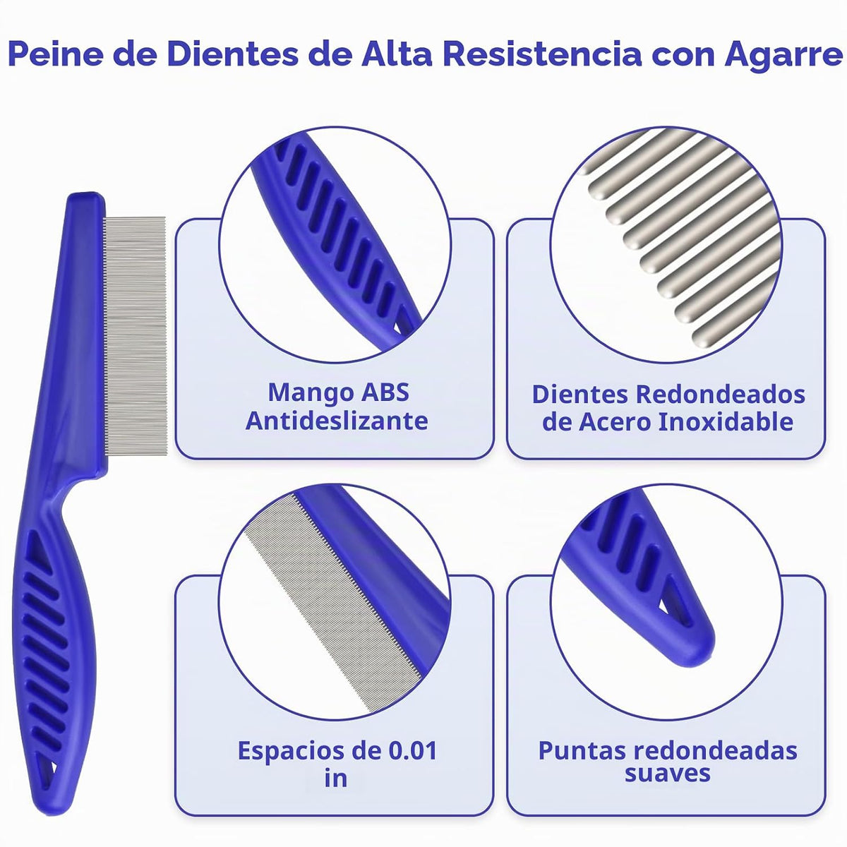 Peine para pulgas para gatos y perros, paquete de 6 peines para pio...
