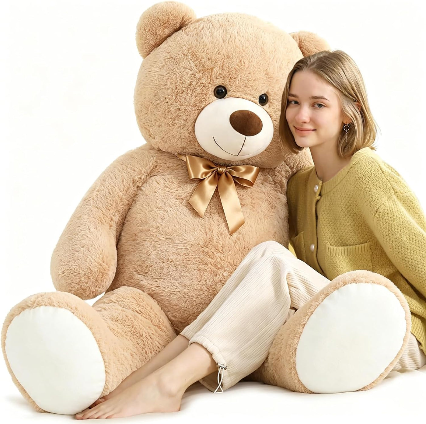 MaoGoLan Oso de peluche gigante de 4 pies de crema, oso de peluche...