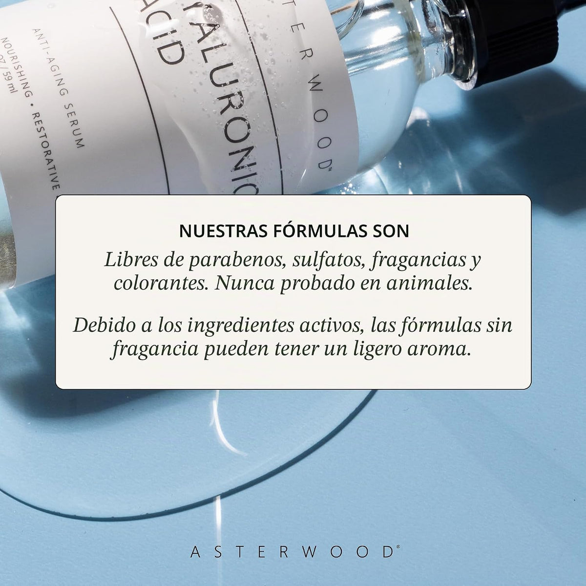 Suero de ácido hialurónico puro Asterwood para rostro, antienvejeci...