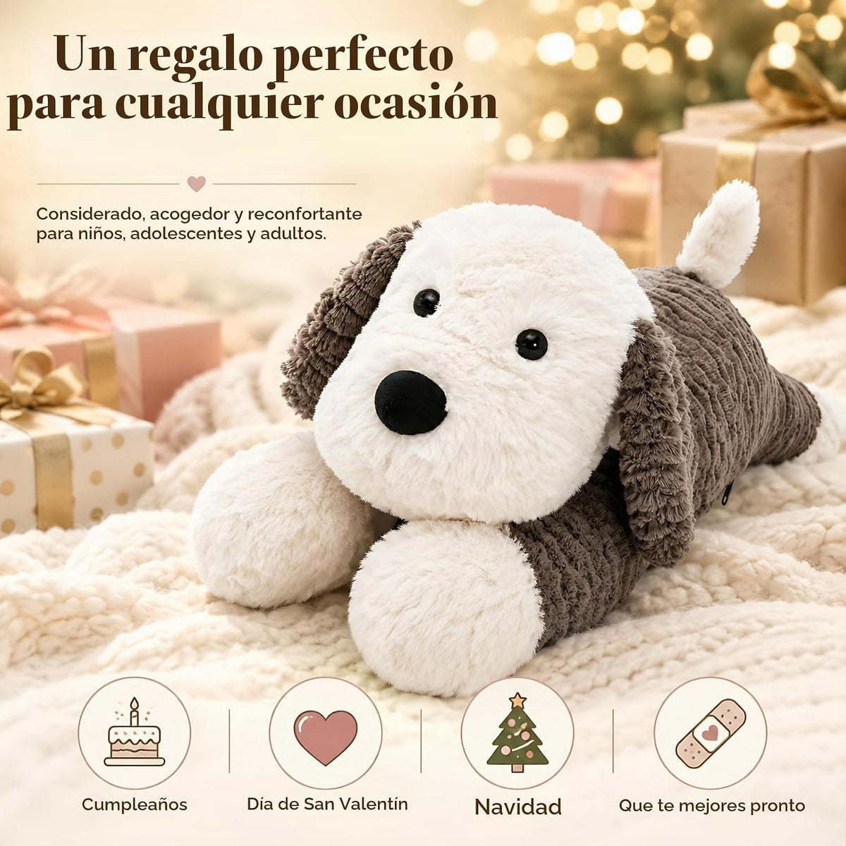 MaoGoLan Peluche de perro de 4 libras para adultos y niños, almohad...