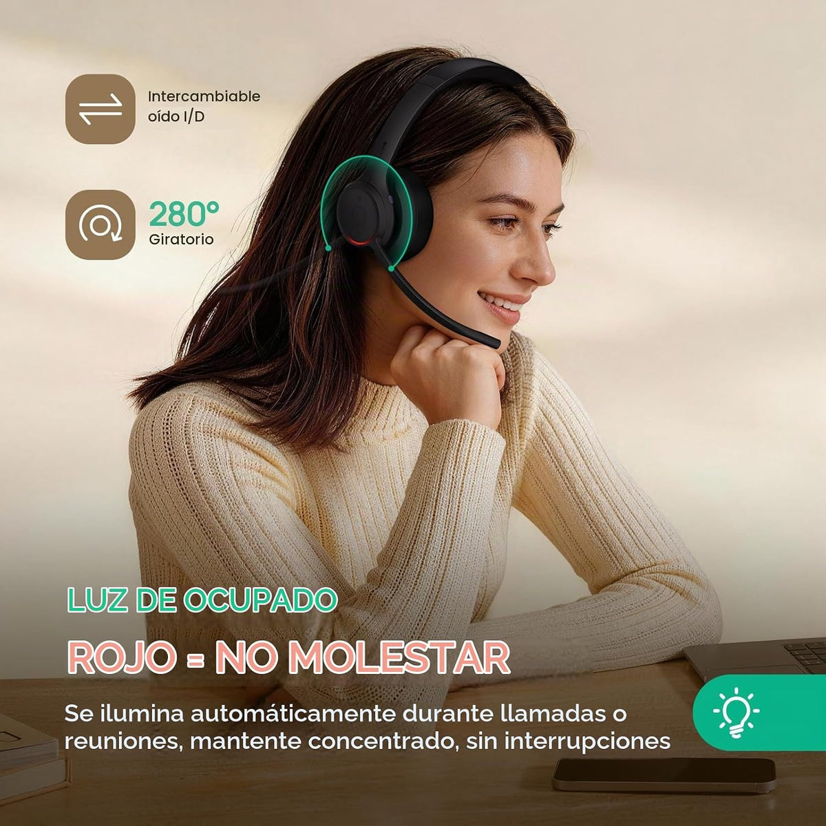 Yealink Auriculares inalámbricos Bluetooth Z32 económicos para trab...