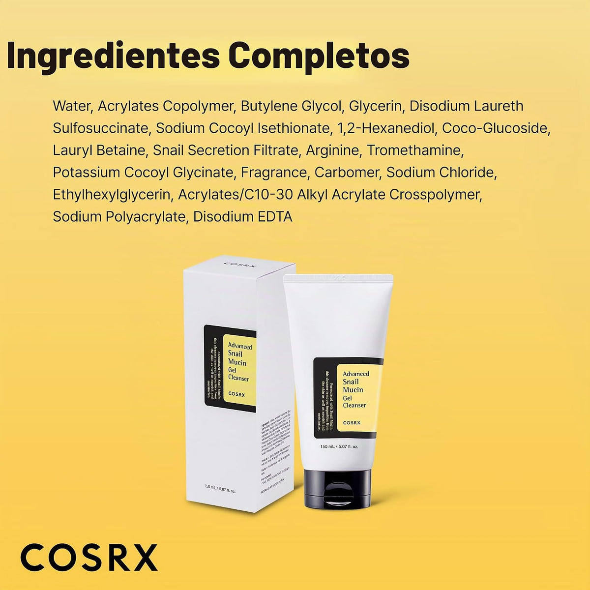 COSRX Advanced Snail Mucin Gel Cleanser para pieles sordas y sensib...