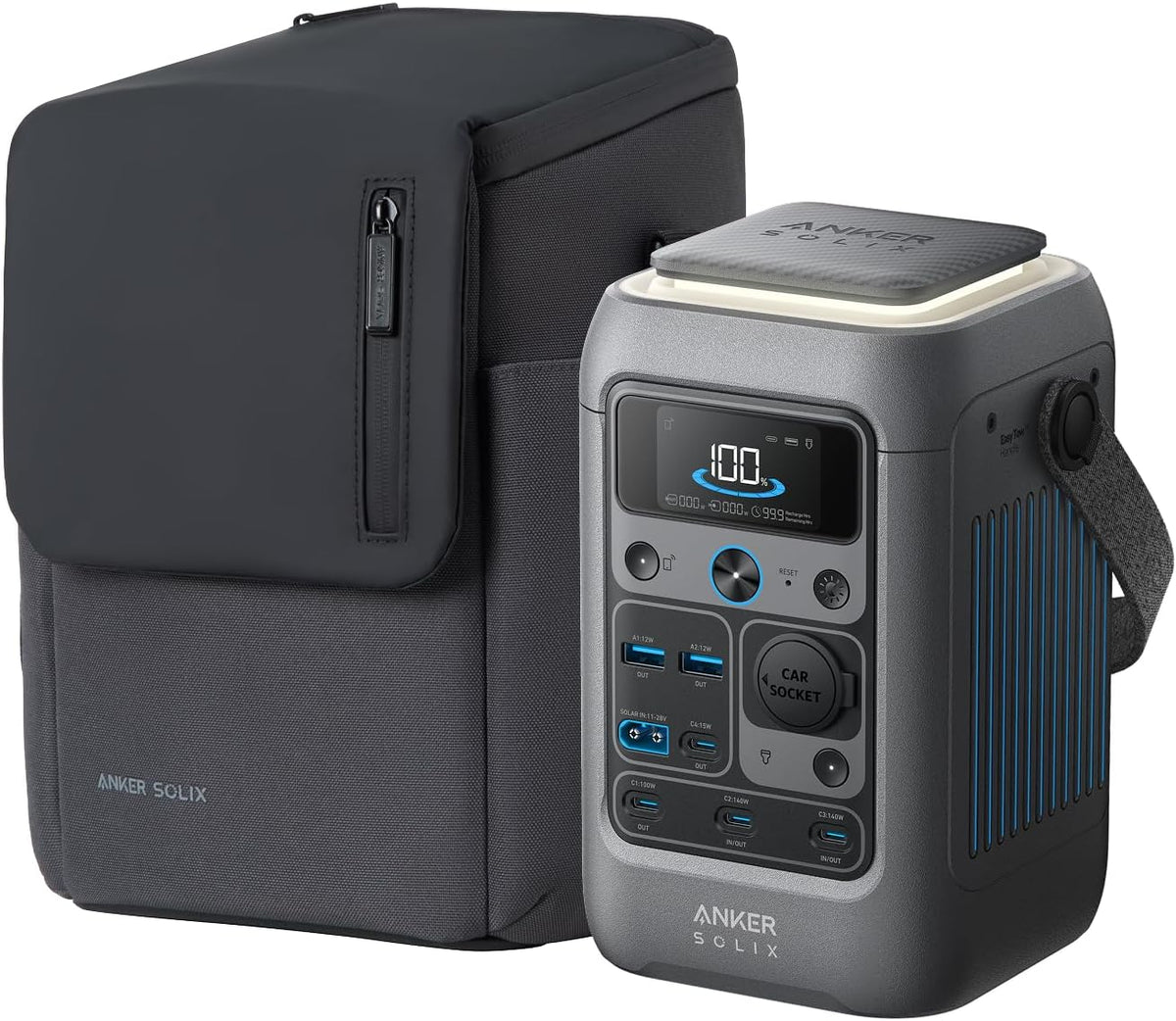 Anker SOLIX Estación de energía portátil C300 DC con bolsa protecto...
