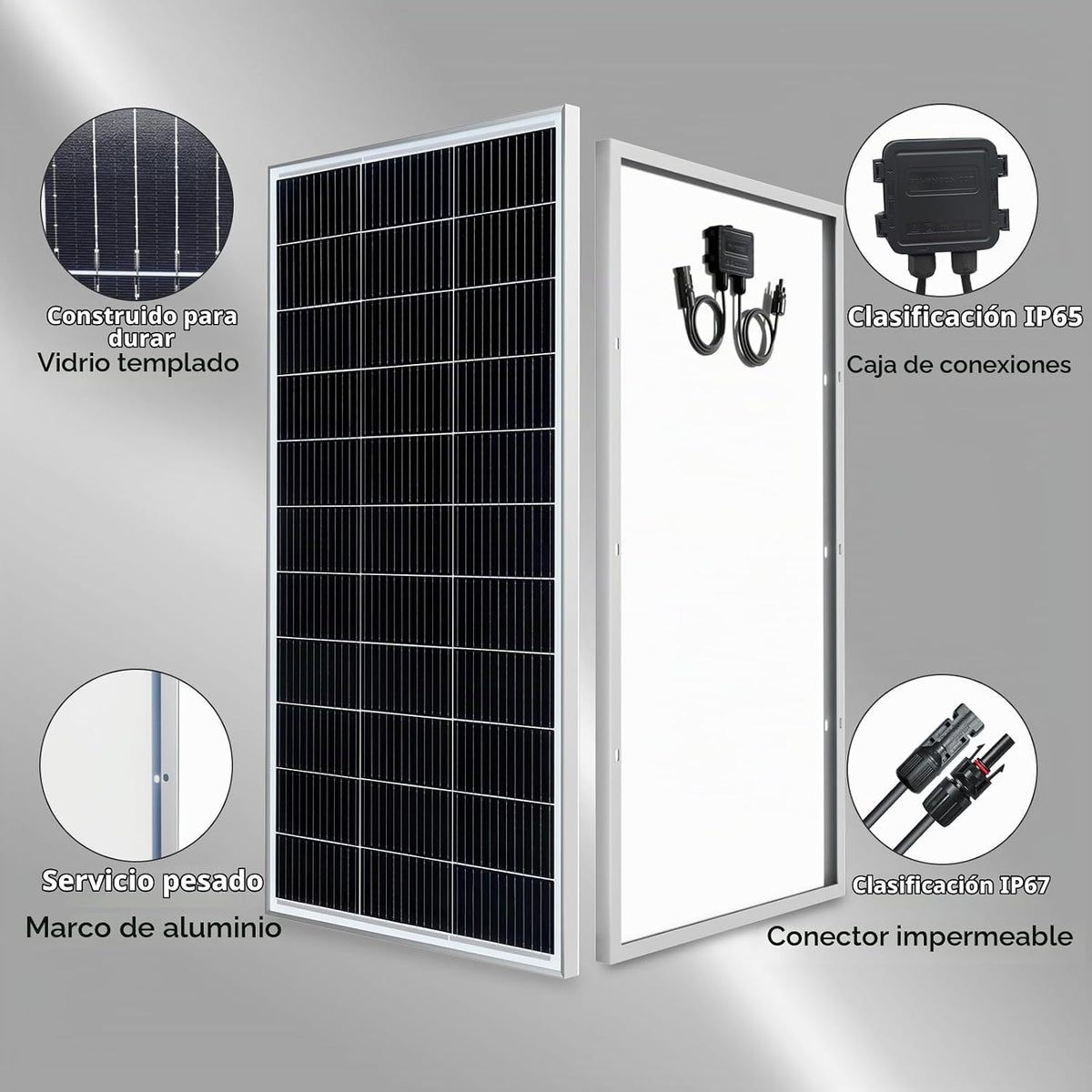 WUZECK Kit de panel solar de 450 vatios y 12 voltios, módulo monocr...