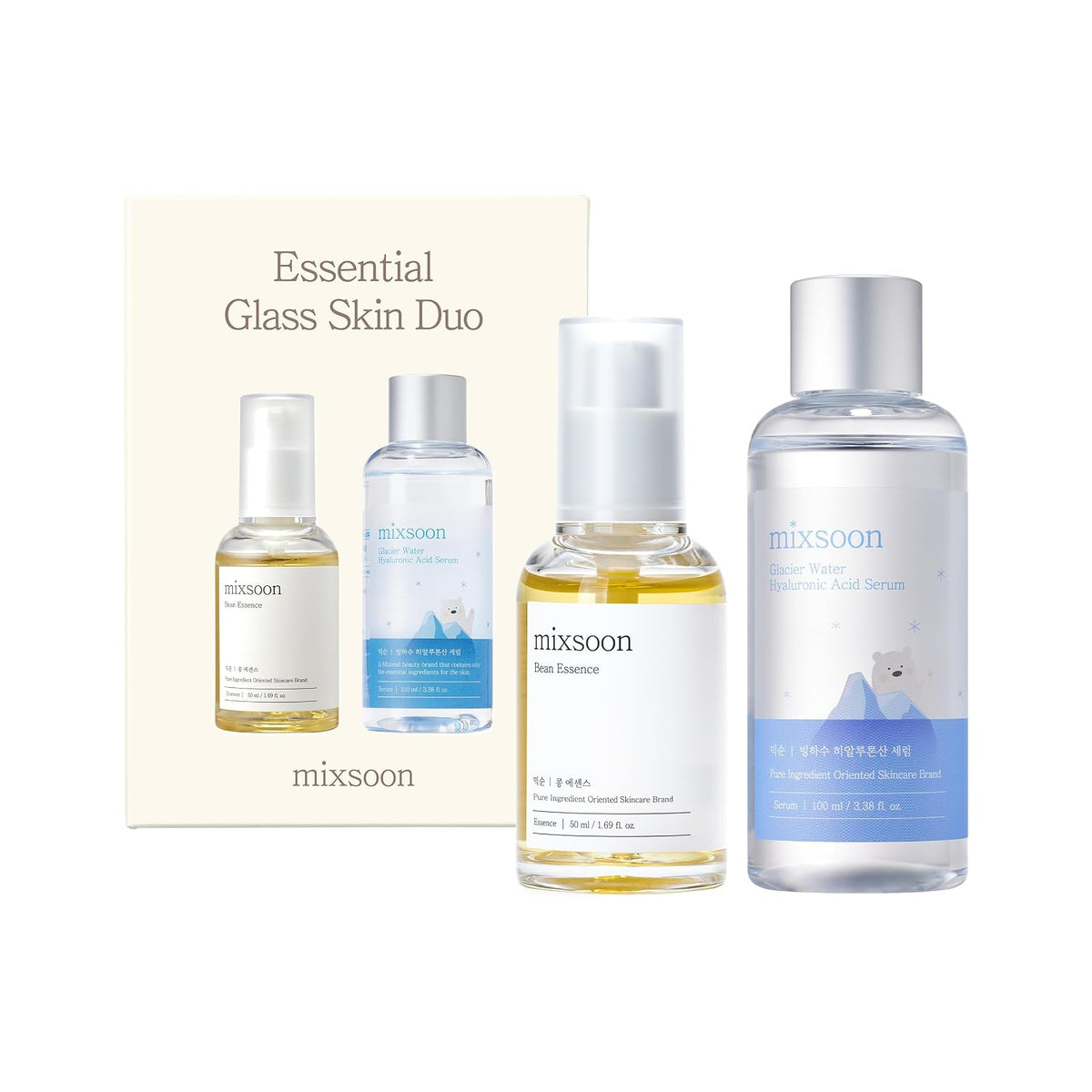 mixsoon Essential Glass Skin Duo Set - Bean Essence + Glacier Water...