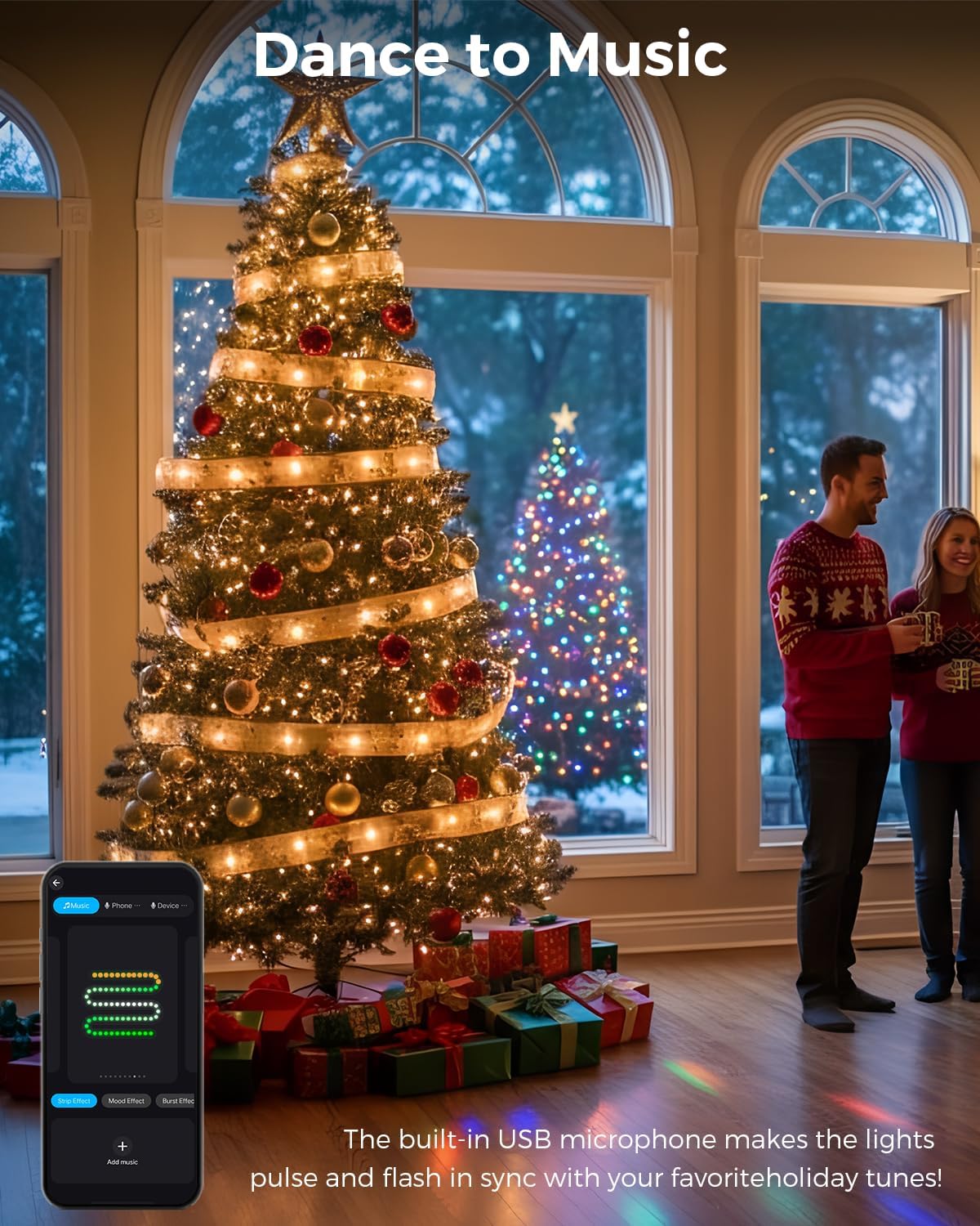 BraveDream 33 pies de luces de cinta inteligentes para Navidad, cin...