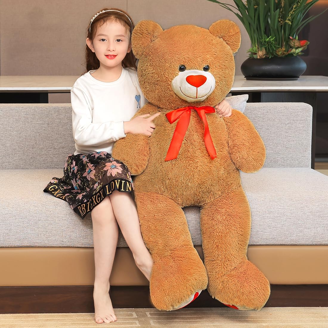 Oso de peluche grande de 43.3 pulgadas, oso de peluche gigante con...