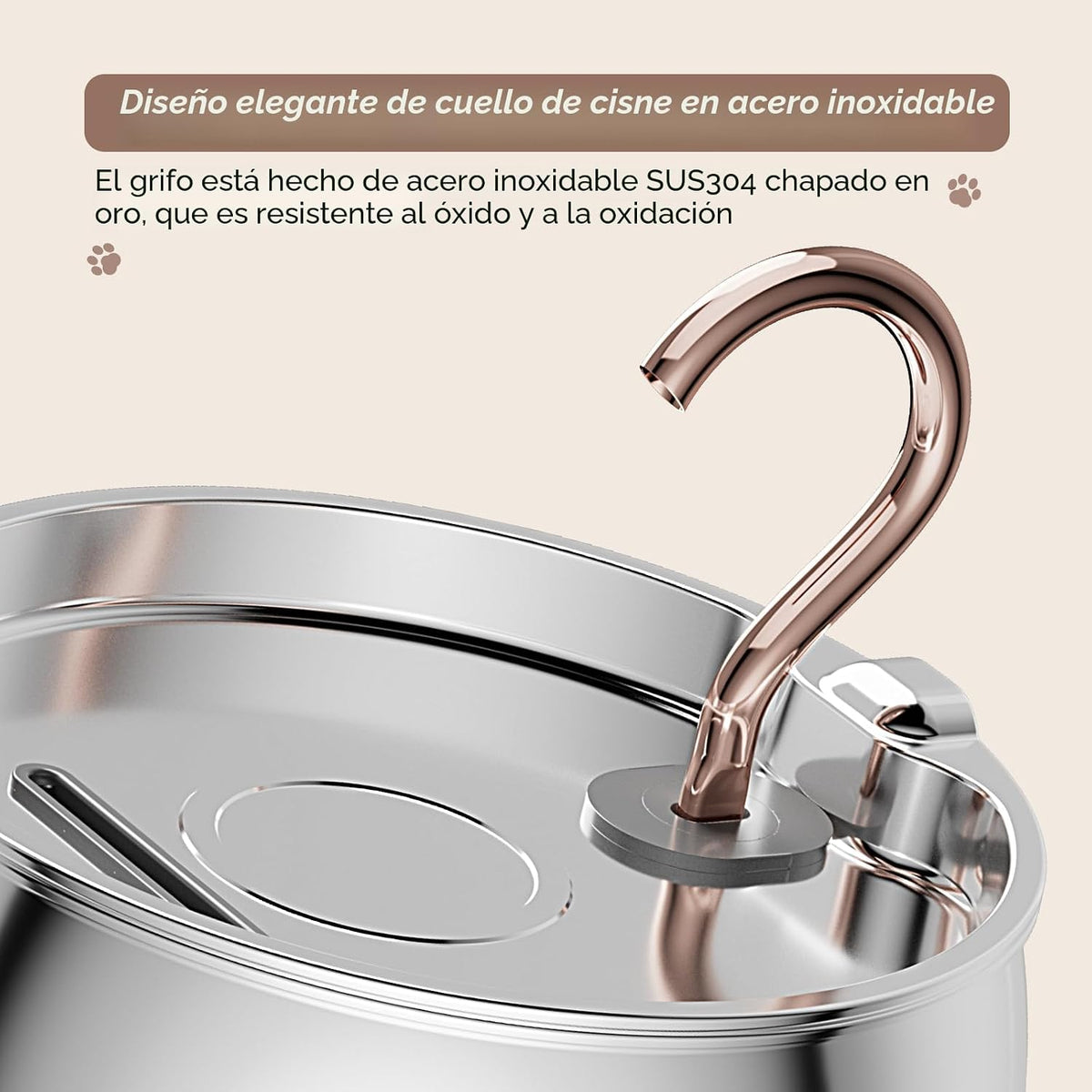 WEPOIU Fuente de agua para gatos de acero inoxidable -2.5L\/84 onza...