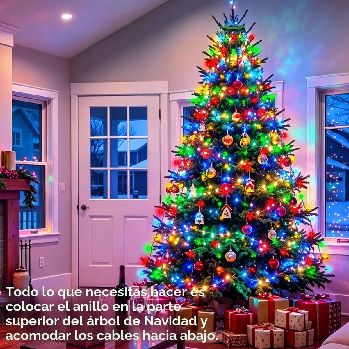 Luces para árbol de Navidad, luces de decoración de árbol, luces de...